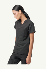 Caniboo: BAILEY 3-pocket womens scrub top in charcoal black