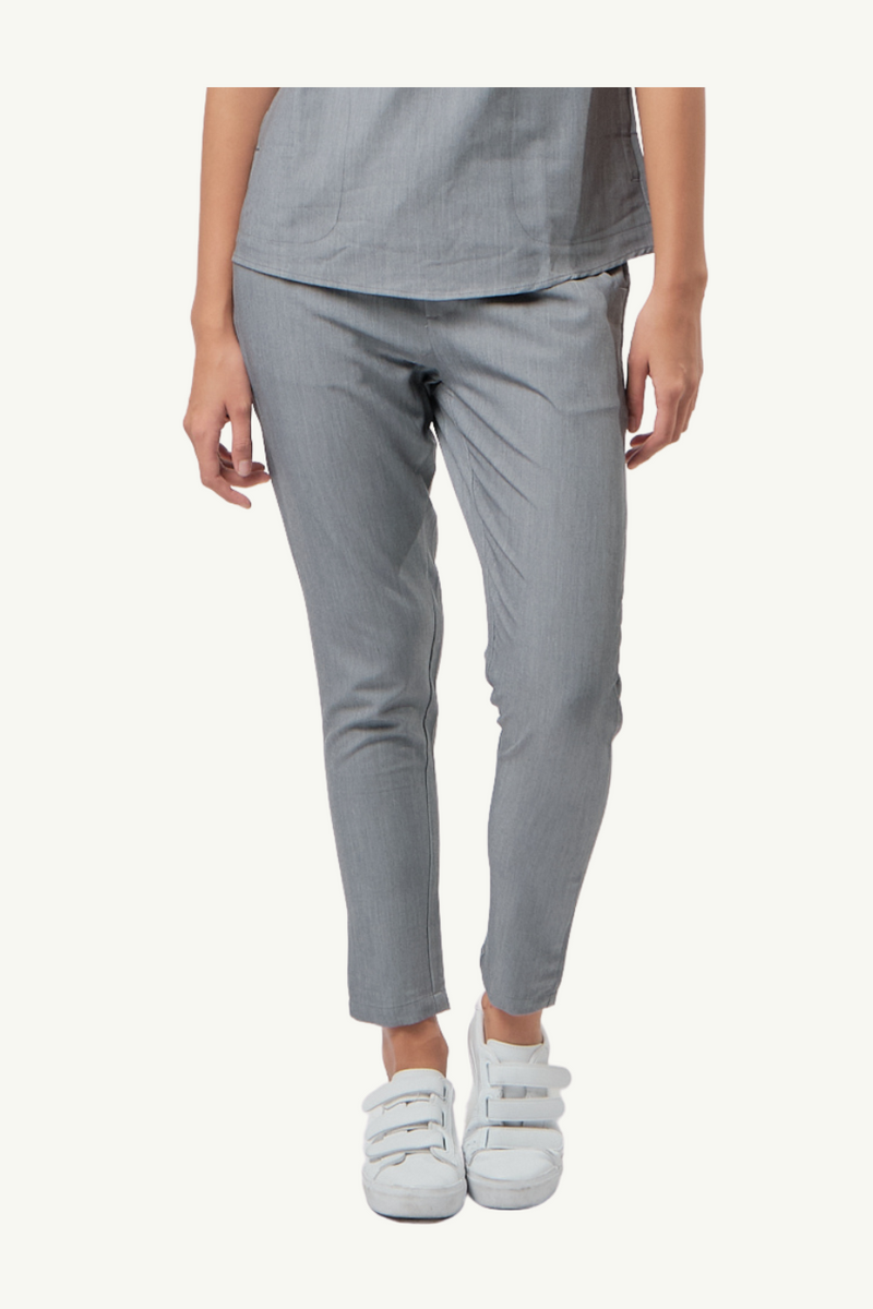 Caniboo: ADDIE 4-pocket slim womens scrub pants in ice gray