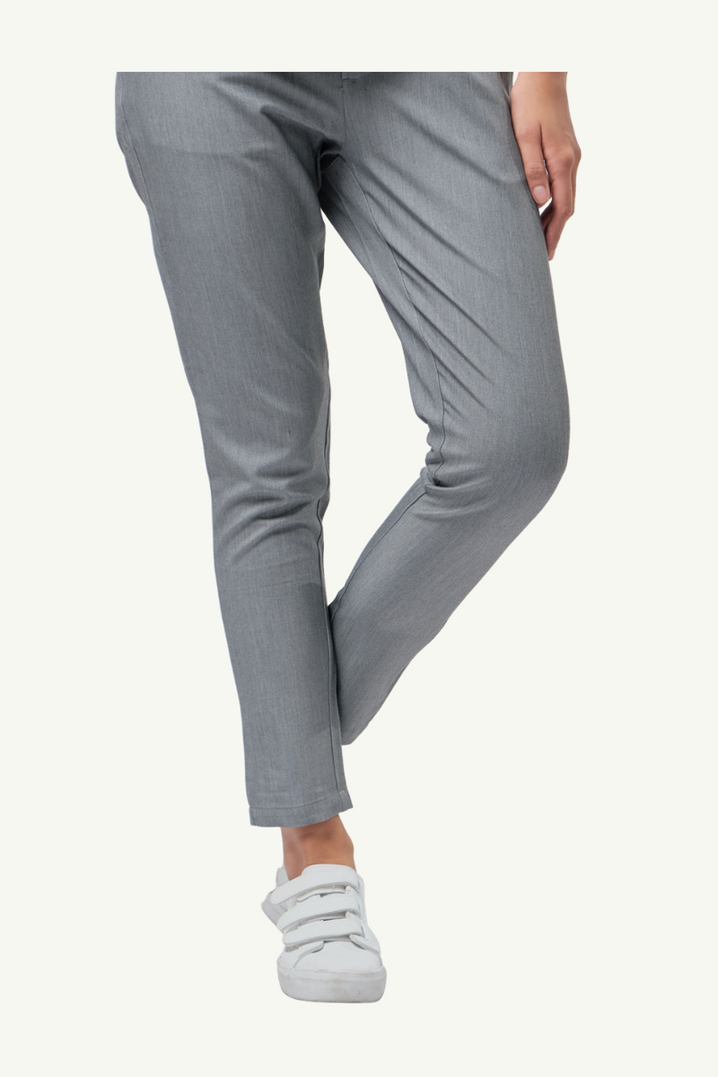 Caniboo: ADDIE 4-pocket slim womens scrub pants in ice gray