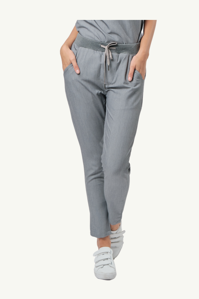 Caniboo: ADDIE 4-pocket slim womens scrub pants in ice gray