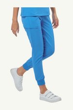 Caniboo: BOWIE 5-pocket jogger womens scrub pants in maya blue