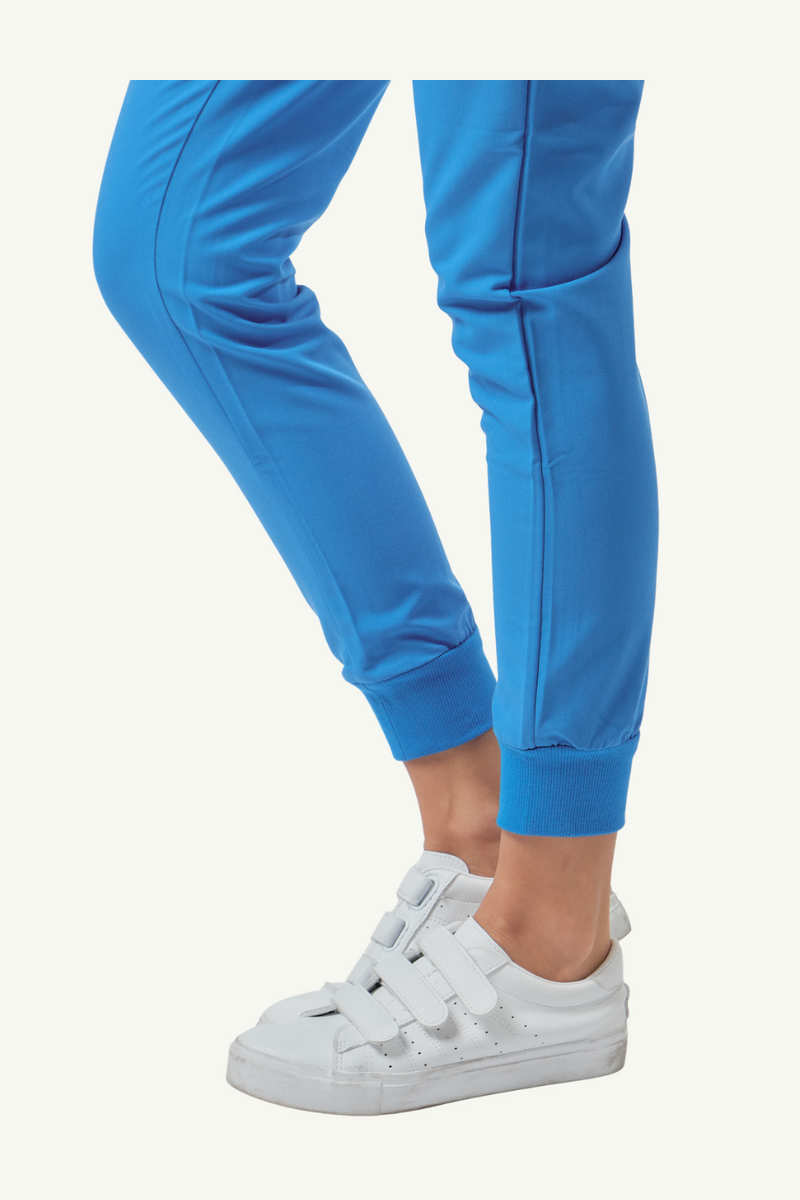 Caniboo: BOWIE 5-pocket jogger womens scrub pants in maya blue
