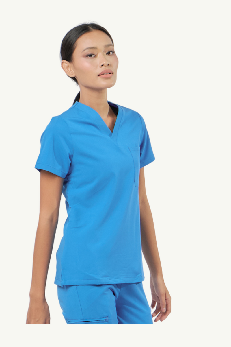 Caniboo: BAILEY 3-pocket womens scrub top in maya blue