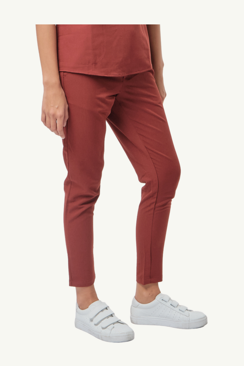 Caniboo: ADDIE 4-pocket slim womens scrub pants in popstar red