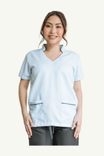 Our Soft McPhee TOP in Light Blue/Black